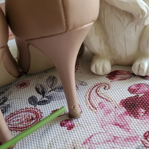 ‼🎀‼Nine West Nude Leather peep toe bootie sz.6.5! - Picture 6 of 8